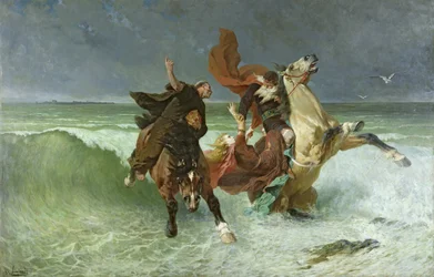 Die Flucht von Gradlon Mawr (330-434 n. Chr.) ca. 1884